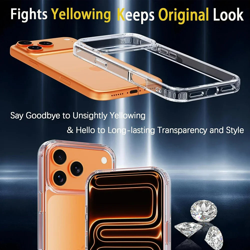 🔥 SALE! Clear Shockproof Case for iPhone 17 Pro Max - Crystal Hybrid Cover