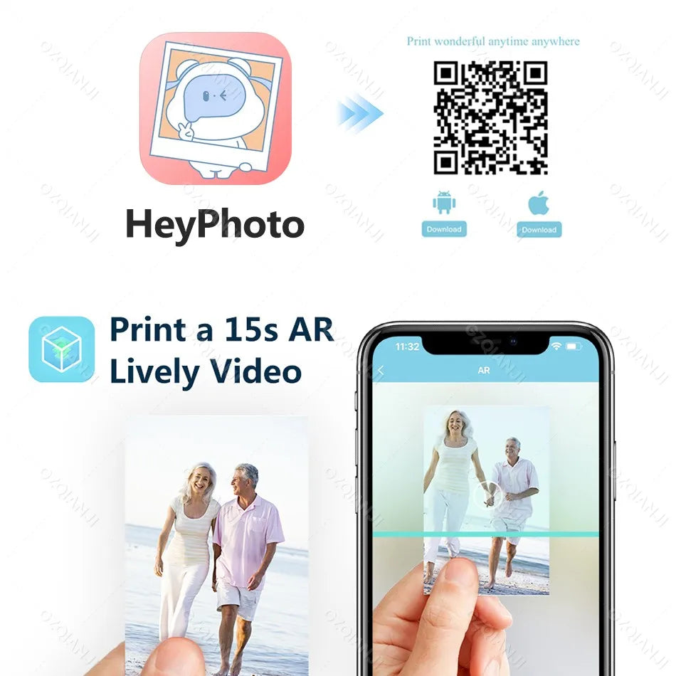 Portable Pocket Photo Printer – Wireless Bluetooth Zink 2x3" Color Printer