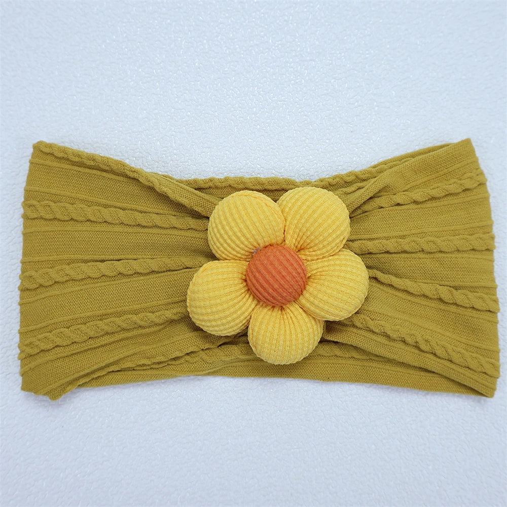 Flower Nylon Girl Hairband – Soft Elastic Baby Headband
