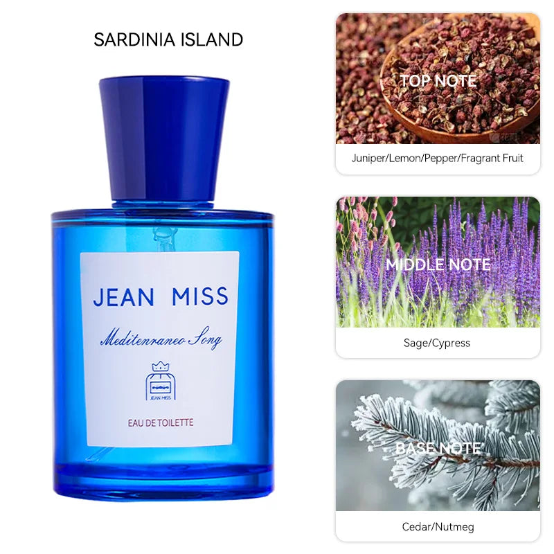 Blue Mediterranean Fruity Perfume - Fresh Unisex Fragrance (50ml)