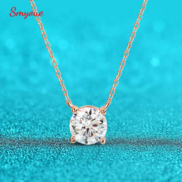 Rose Gold Moissanite Necklace – Sparkling Pendant for Women