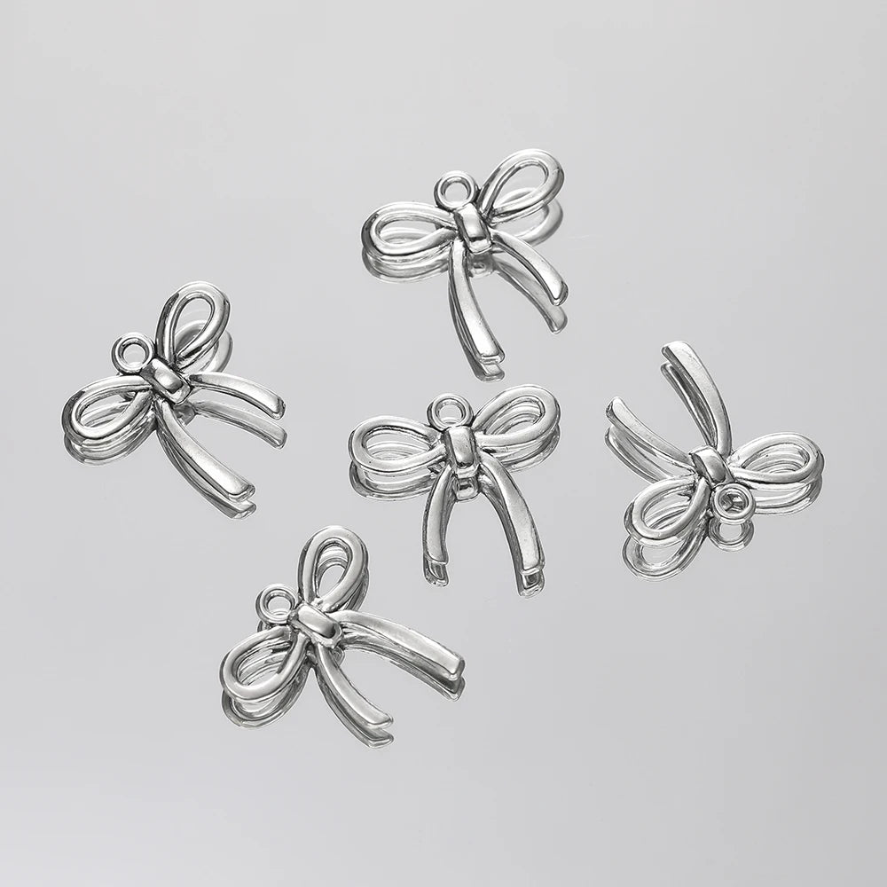 Metal Alloy Bow Charms – DIY Pendant for Jewelry Making