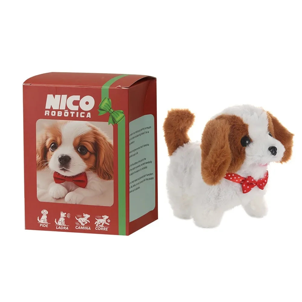 2025  Fashion Plush Robot Puppy Interactive Walking Simulated Puppy Barking Tail Wagging Educational Gift Chilren