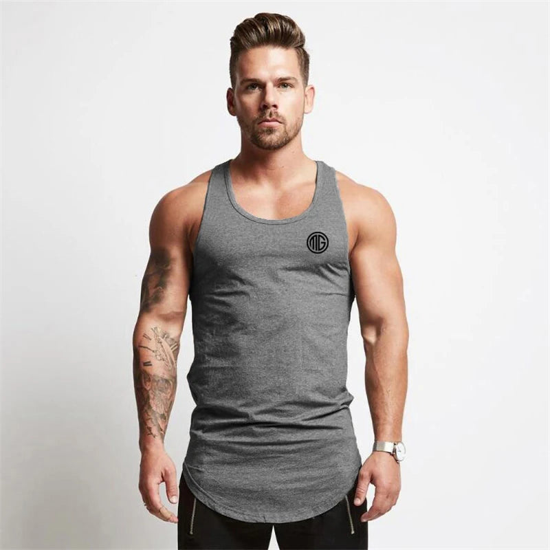 Men's Cotton Sleeveless Workout Tank Top - Gym & Running Vest
