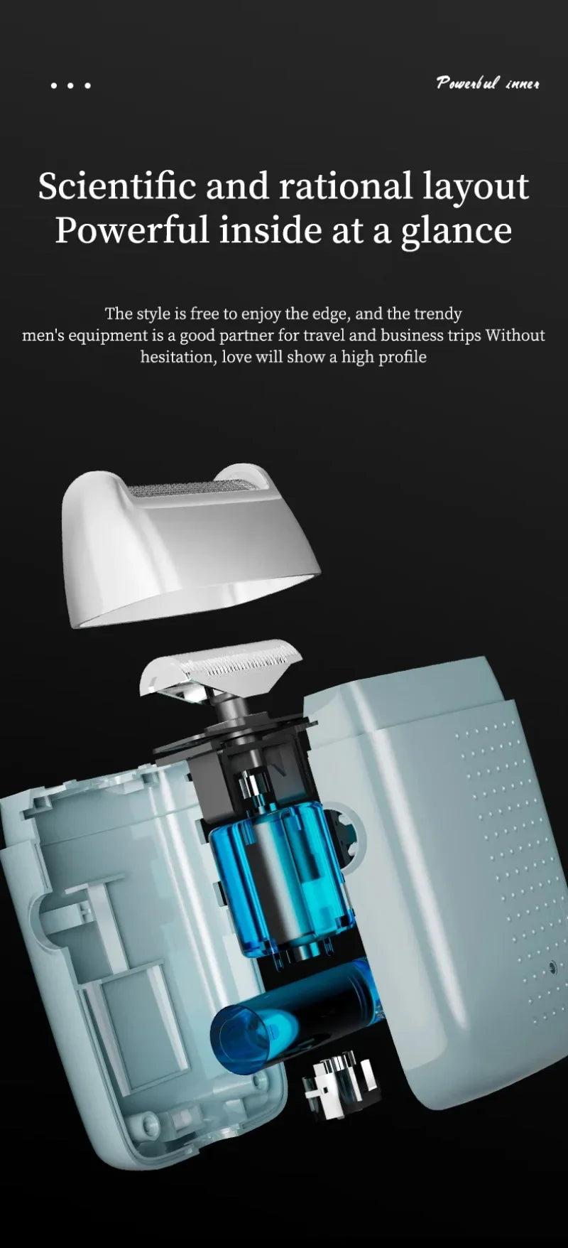 Electric Shaver for Men - Rechargeable Waterproof Razor with Beard Trimmer & 85Min Runtime