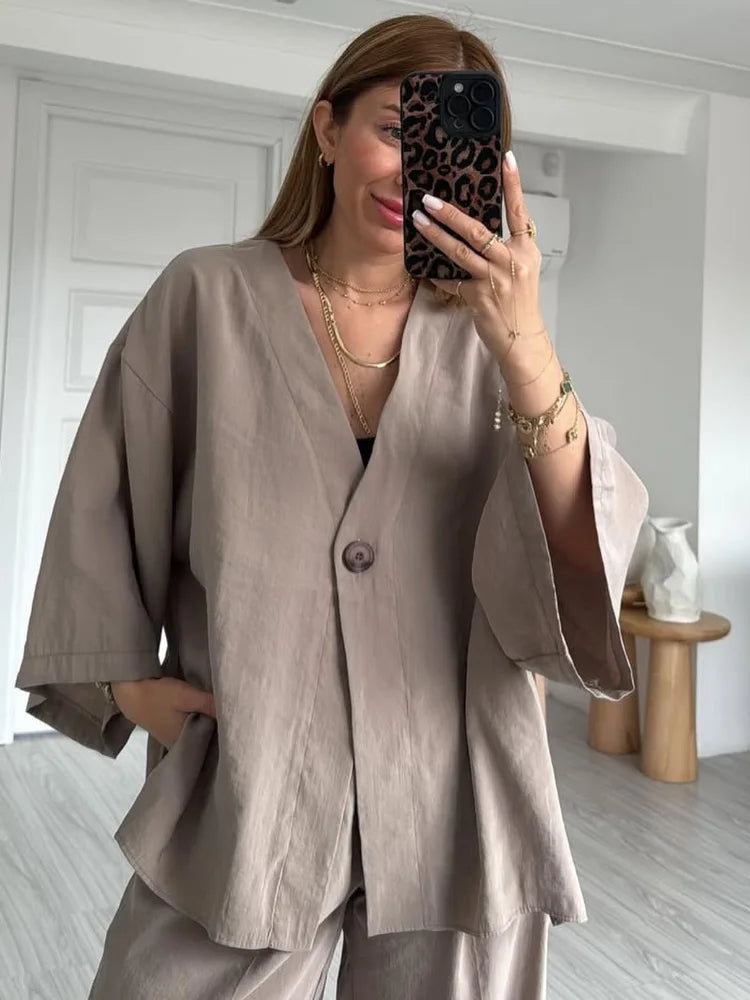 2026 Women’s Double-Breasted Suit Set – Spring/Summer