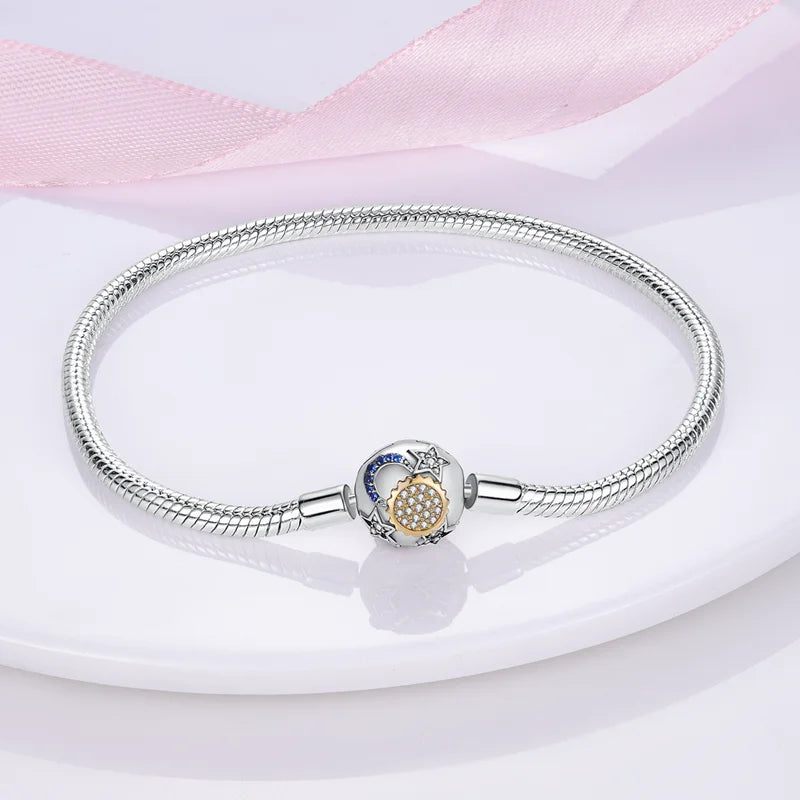 Silver Star Moon Clover Bracelet – DIY Charm Birthday Jewelry