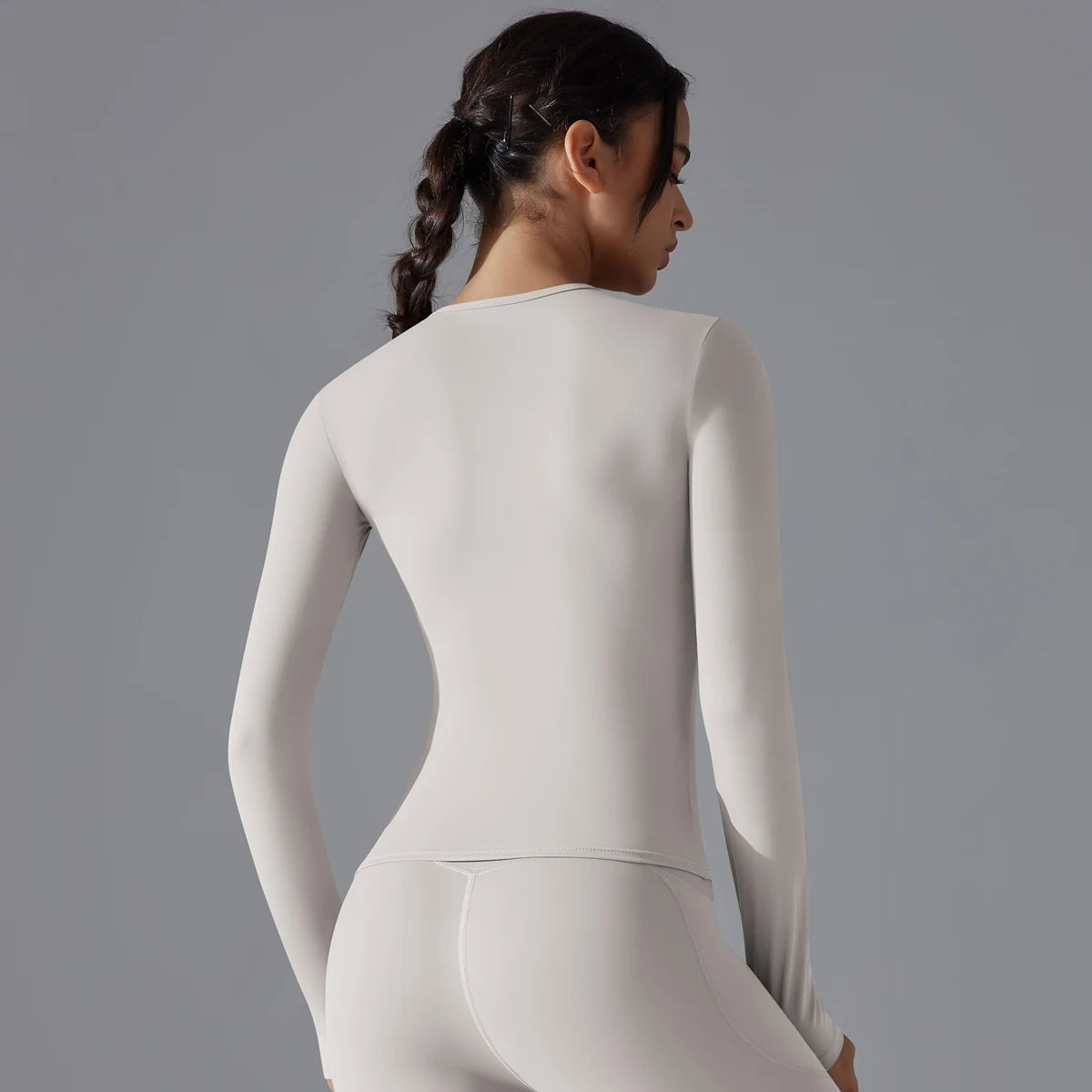 Women's Long Sleeve Yoga Shirt - Dry-Fit Workout Top for Gym, Running & Fitness