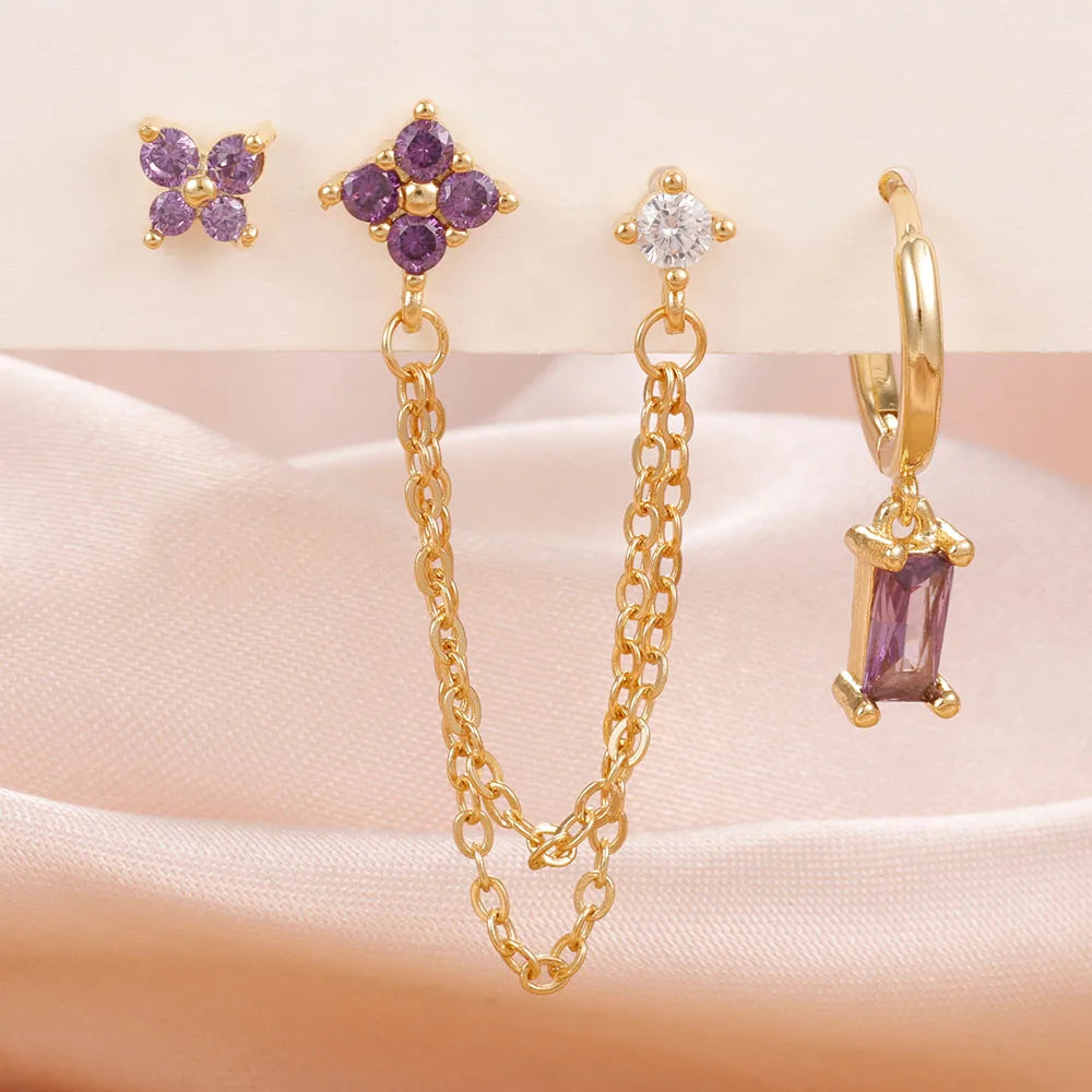 Stainless Steel Constellation Earrings Set – Cartilage Piercing Jewelry