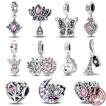 925 Sterling Silver Charm Bead with Zircon - Compatible Bracelet Charm
