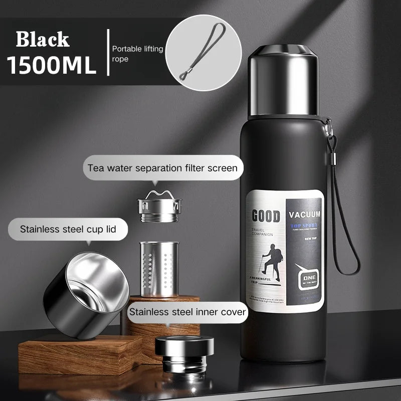 Large Insulated Thermos Tumbler - 600ml-2000ml Stainless Steel Water Bottle