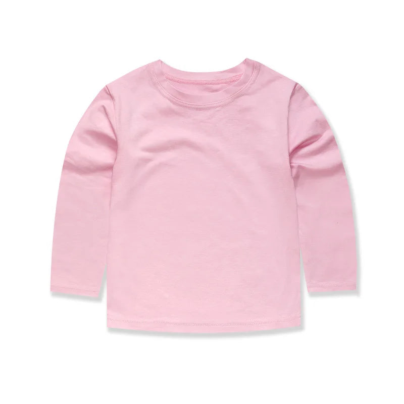 Kids Long Sleeve Cotton T-Shirt - Unisex Casual Tee for Boys & Girls