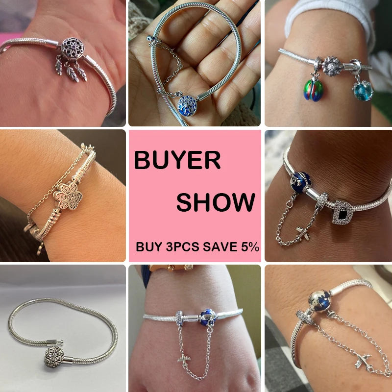Silver Star Moon Clover Bracelet – DIY Charm Birthday Jewelry