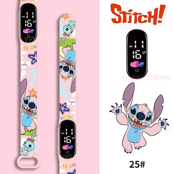 Disney Stitch Digital LED Watch – Kids Sports Watch