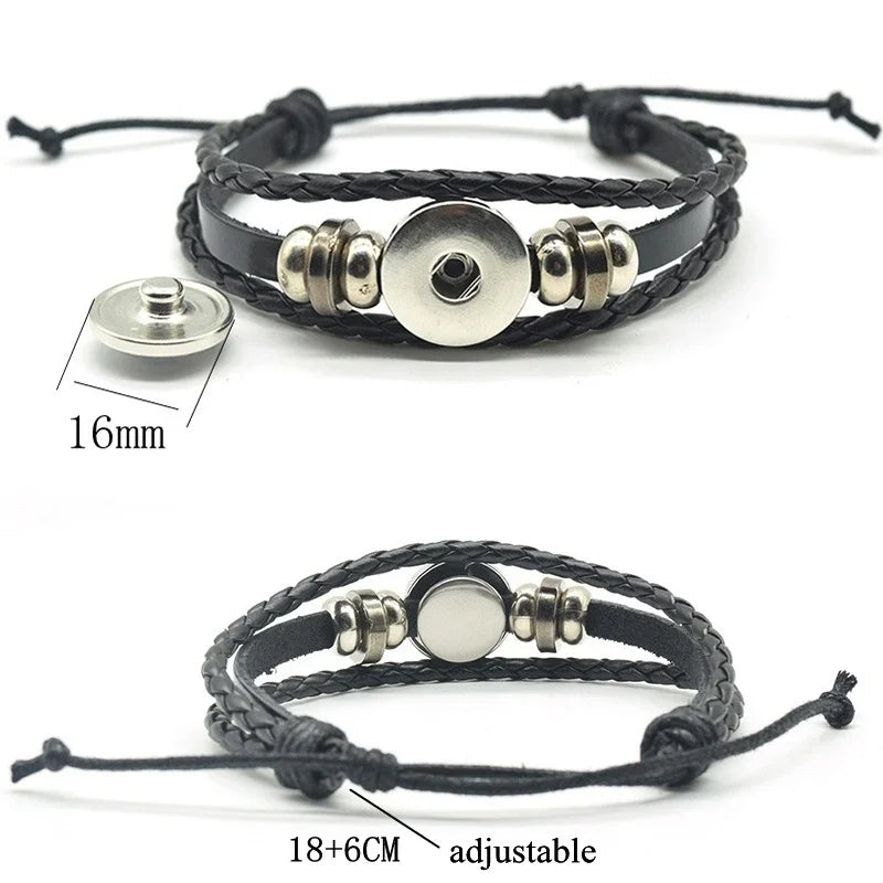 Black Braided Zodiac Bracelet for Men - 12 Constellation Leather Birthday Gift