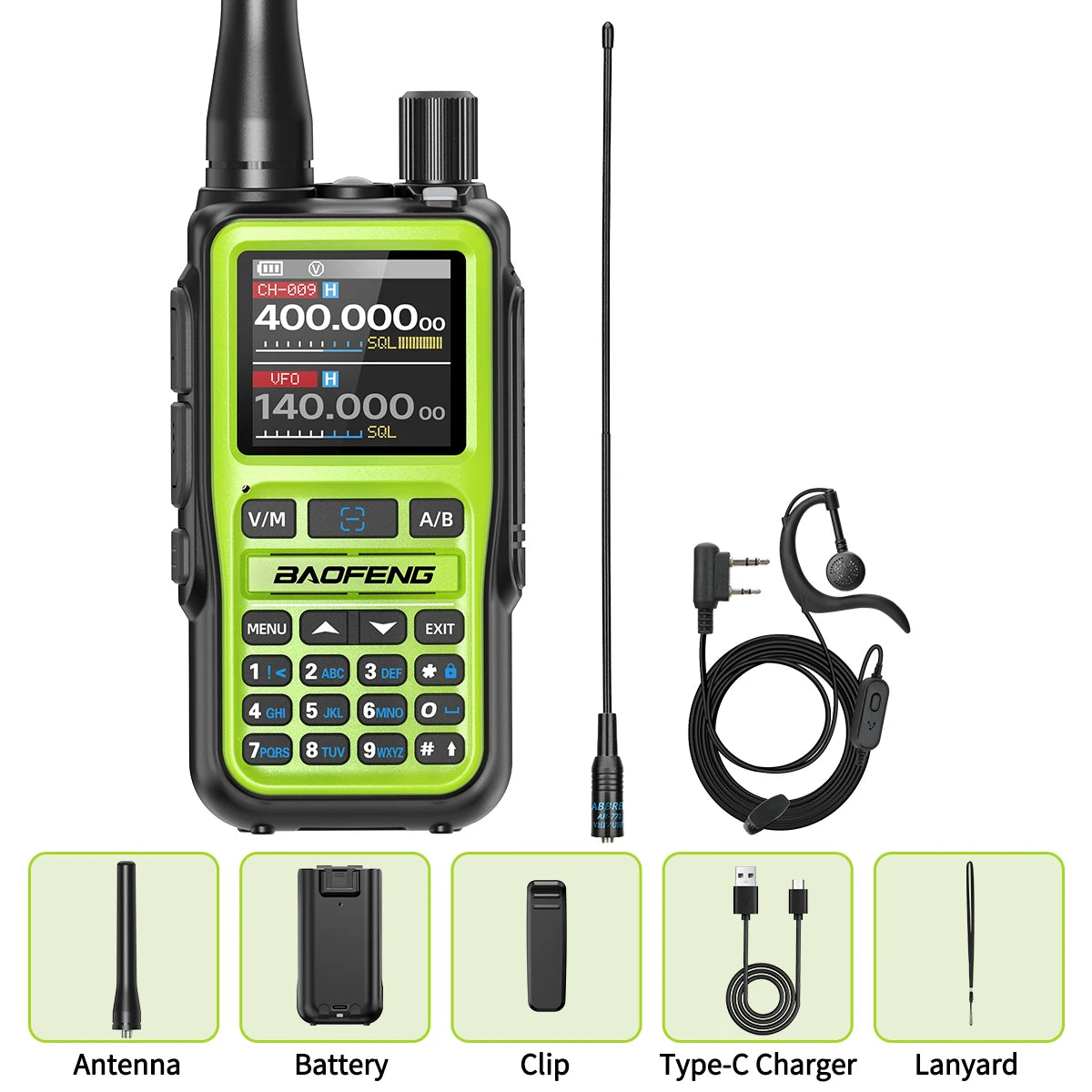 Baofeng UV-5R Mini Walkie Talkie - Bluetooth, Type-C Charging & Dual PTT