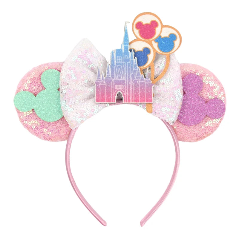 Disney Colorful Sequins Bow Headband – Rainbow Hair Accessory for Girls & Disney Fans