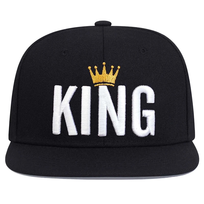 Crown KING Embroidered Baseball Cap - Unisex Adjustable Hip-Hop Hat with Sun Protection