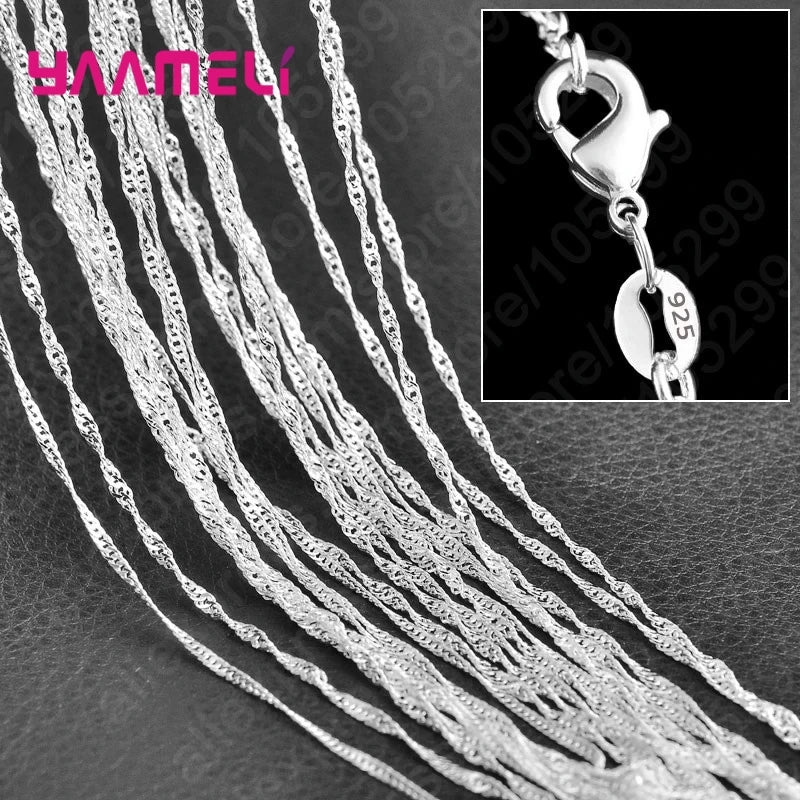 Sterling Silver Link Chain Necklace – Smooth Lobster Clasp Jewelry