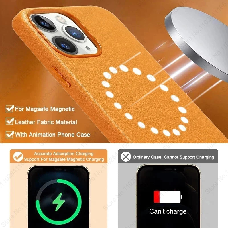 Animated Leather Case for iPhone 16/15/14/13 Pro Max - MagSafe Compatible