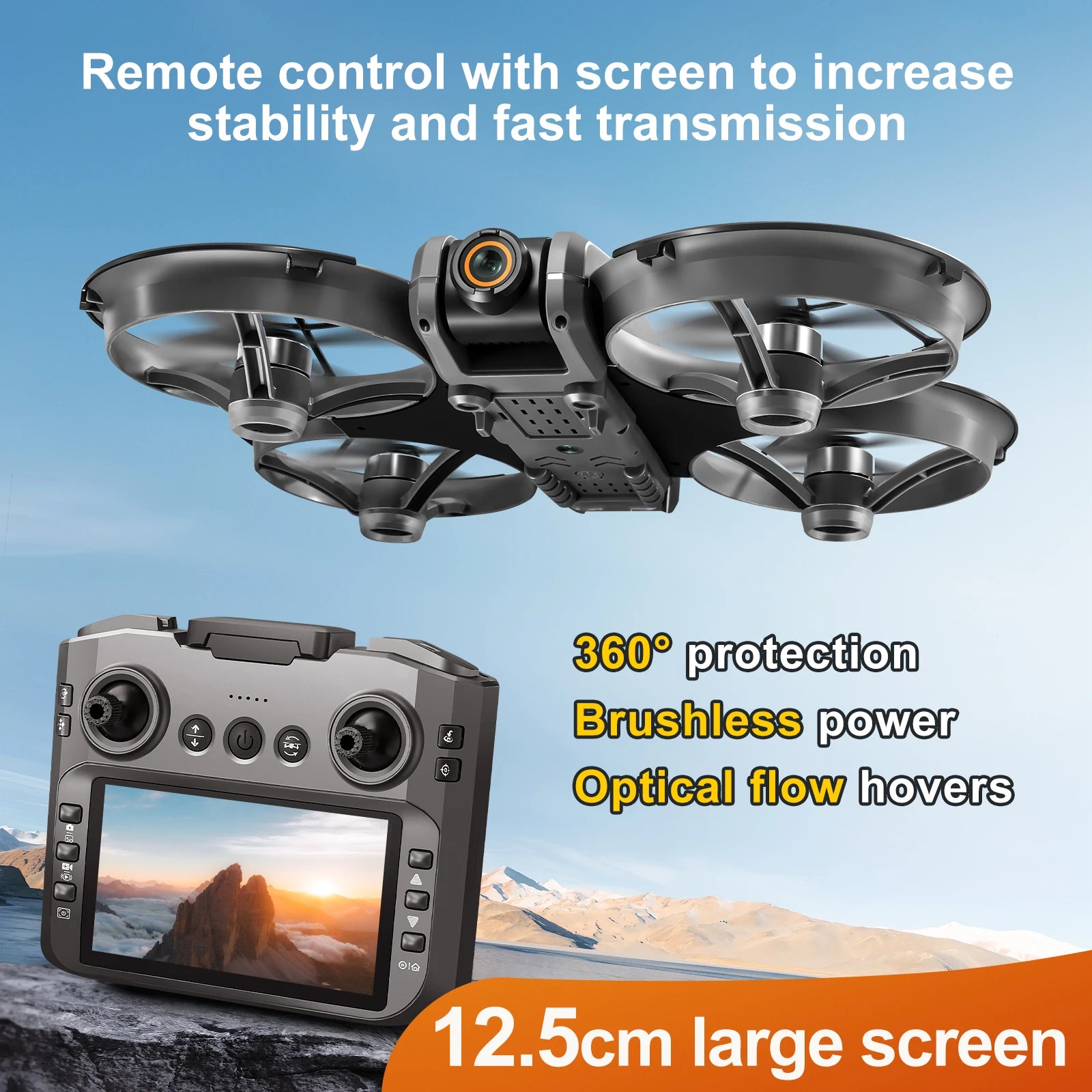 S156 Drone with 4K Camera & Optical Flow - 180° Adjustable Lens, Brushless Motors (180g)
