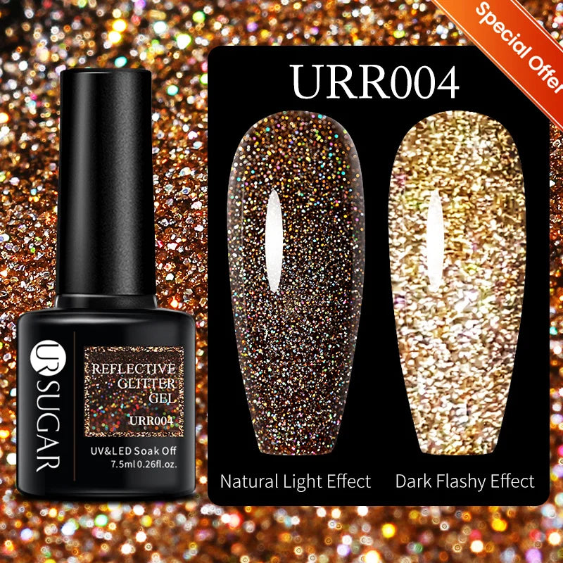 Glitter Gel Nail Polish – Semi-Permanent UV LED Gel with Sparkling Shimmer Finish