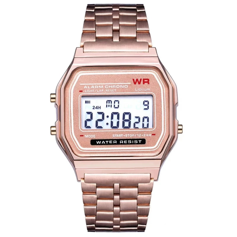 F91W Digital Sports Watch - LED Multi-Function Steel Band Watch for Men & Women