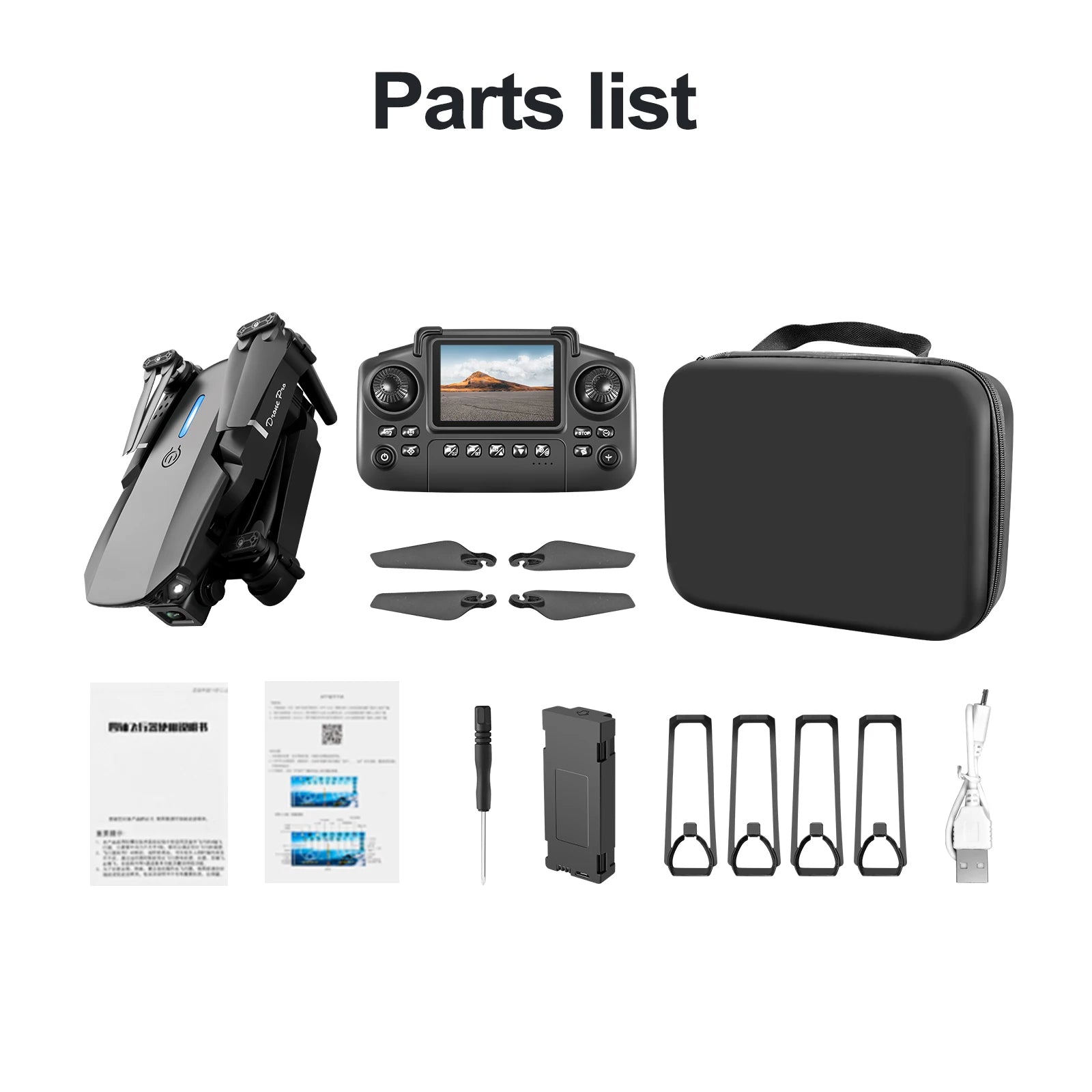 E88 Pro Foldable GPS Drone with 4K Dual Camera - 23 Min Flight, Optical Flow (360g)