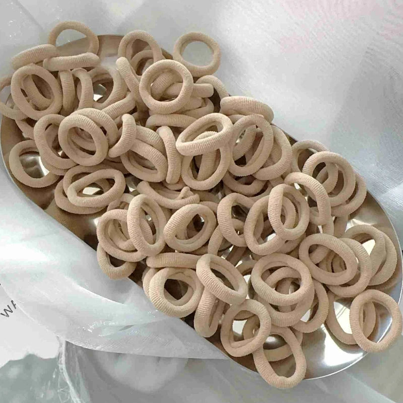 Kids Nylon Elastic Hair Bands – Small Hair Tie Scrunchie Set for Girls | Soft & Gentle