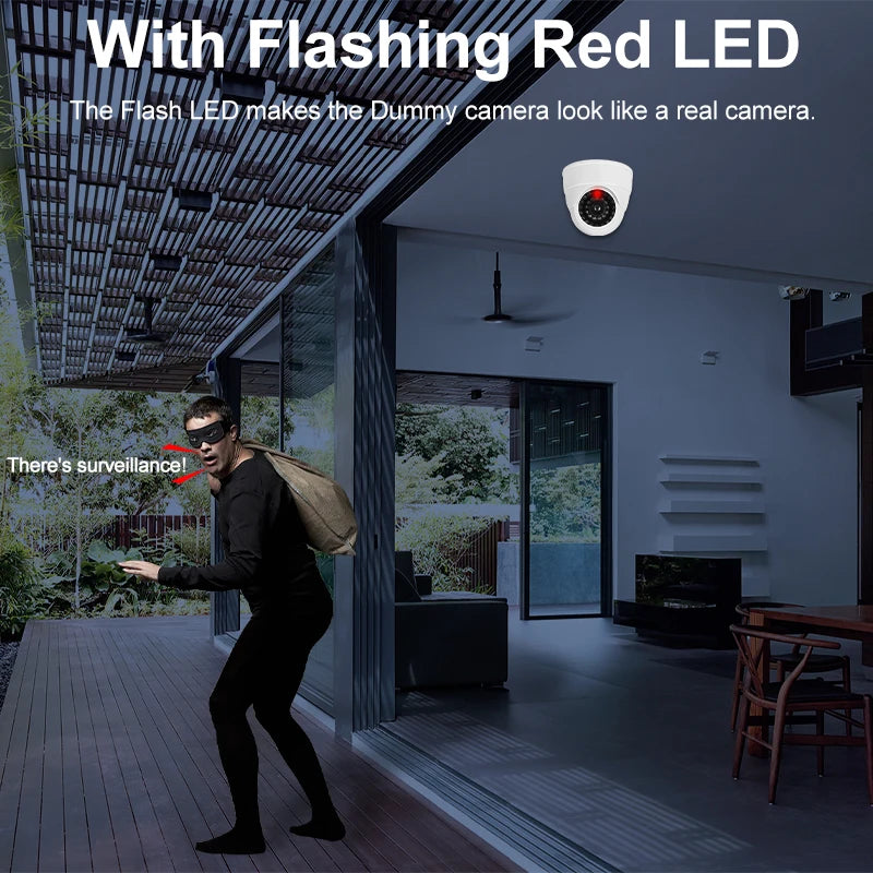Fake Dome Security Camera – LED Dummy Surveillance Monitor
