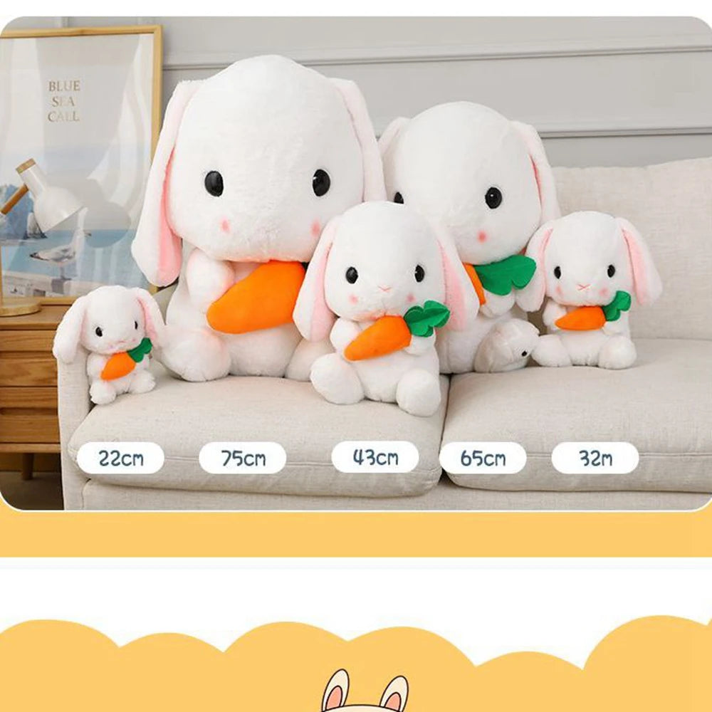 22CM Kawaii Long Ear Bunny Plush Toy Cute Soft Princess Wind Bunny Doll For Friends Birthday Christmas Gift