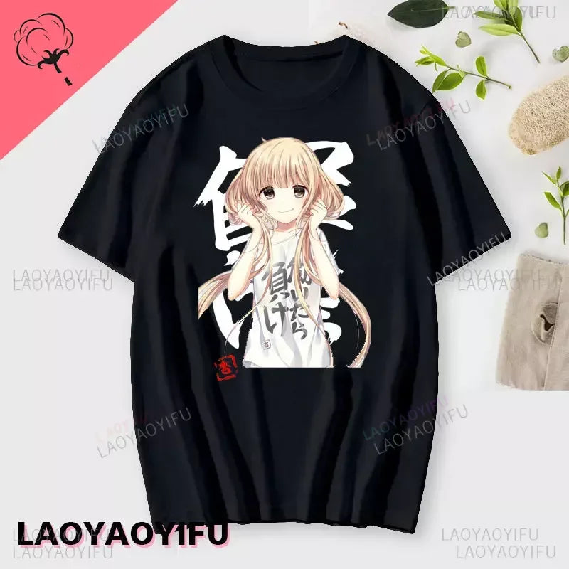 If You Work You Lose” Anzu Futaba Anime T-Shirt – Kawaii Cotton Tee 2024
