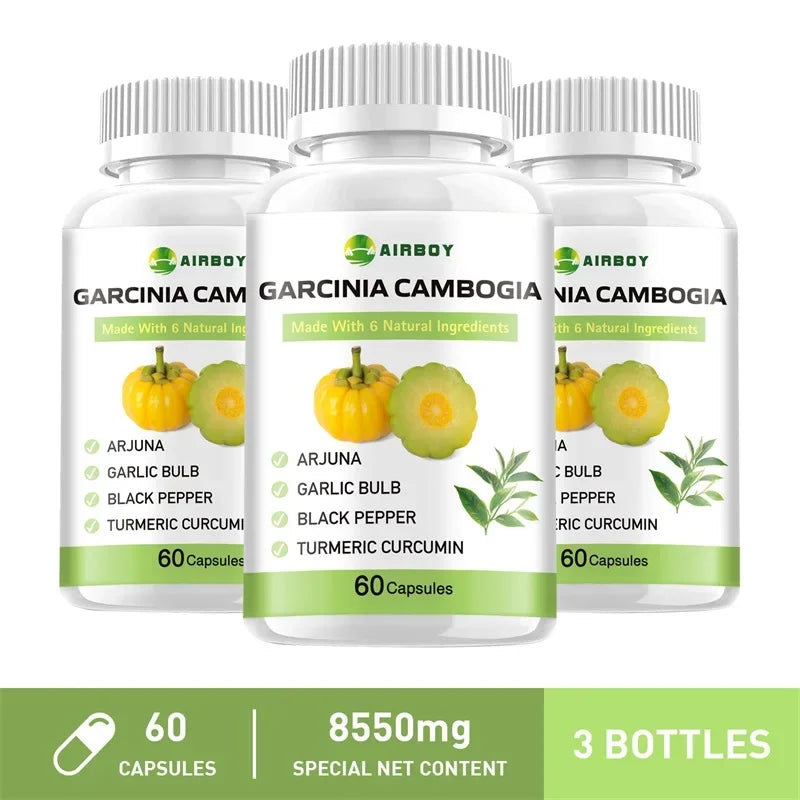 Garcinia Cambogia Capsules - Natural Fat Burner & Appetite Suppressant for Weight Loss