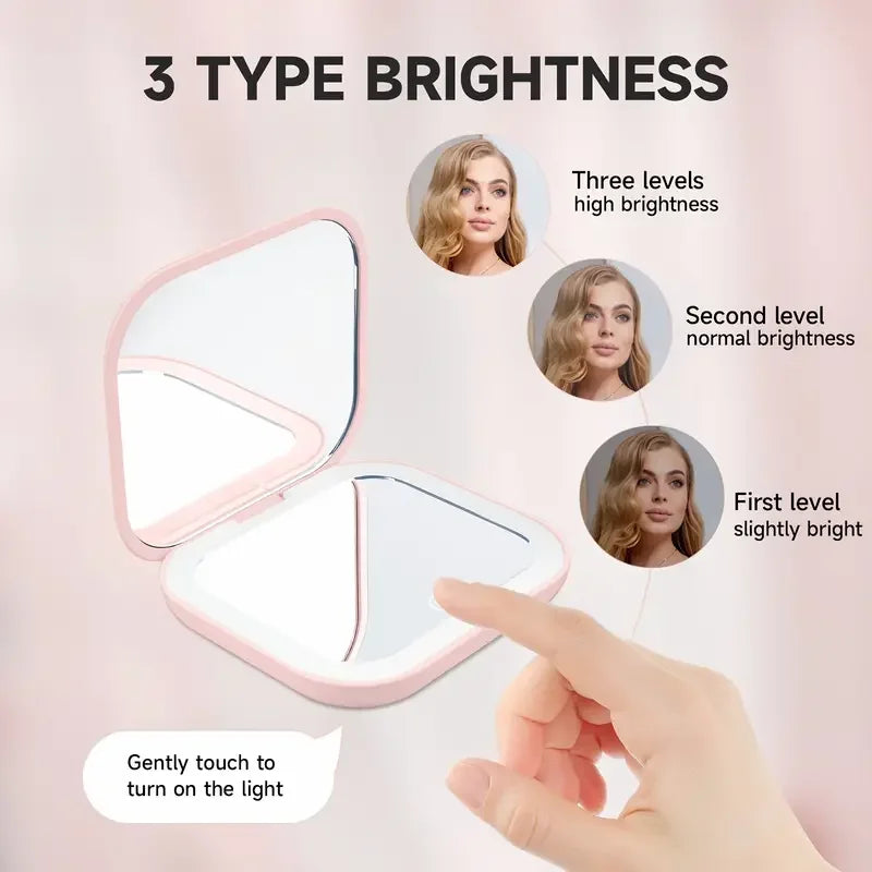 Portable LED Makeup Mirror – Foldable, Dual-Sided Travel Mirror