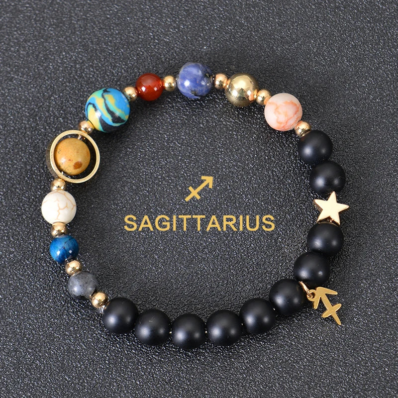 Zodiac Crystal Stone Bracelet for Women - 12 Constellation Charm Birthday Gift