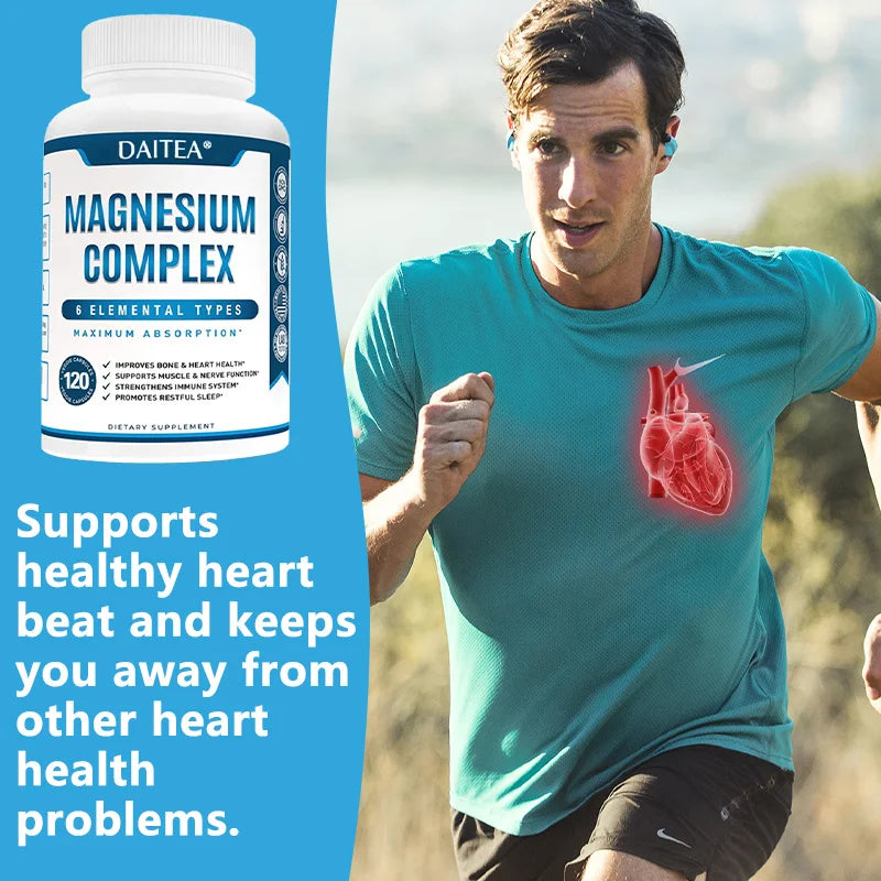 Magnesium 6-in-1 Complex - High Absorption Support for Muscles, Nerves, Heart & Bones