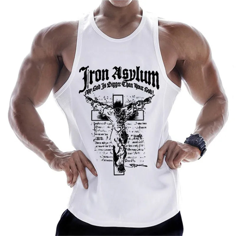 Men's Bodybuilding Tank Top - Cotton Muscle Shirt for Gym, Workout & Fitness