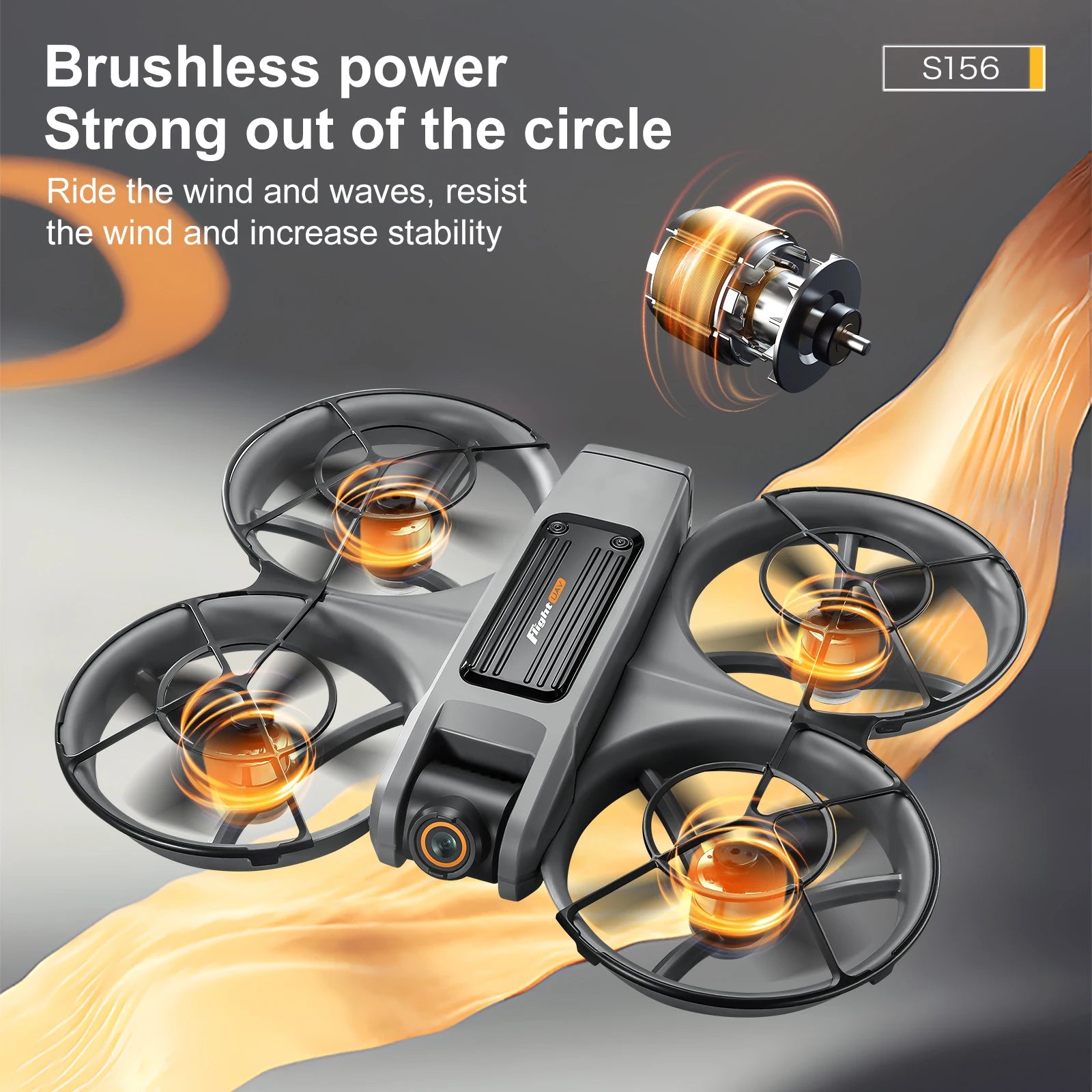 S156 Drone with 4K Camera & Optical Flow - 180° Adjustable Lens, Brushless Motors (180g)