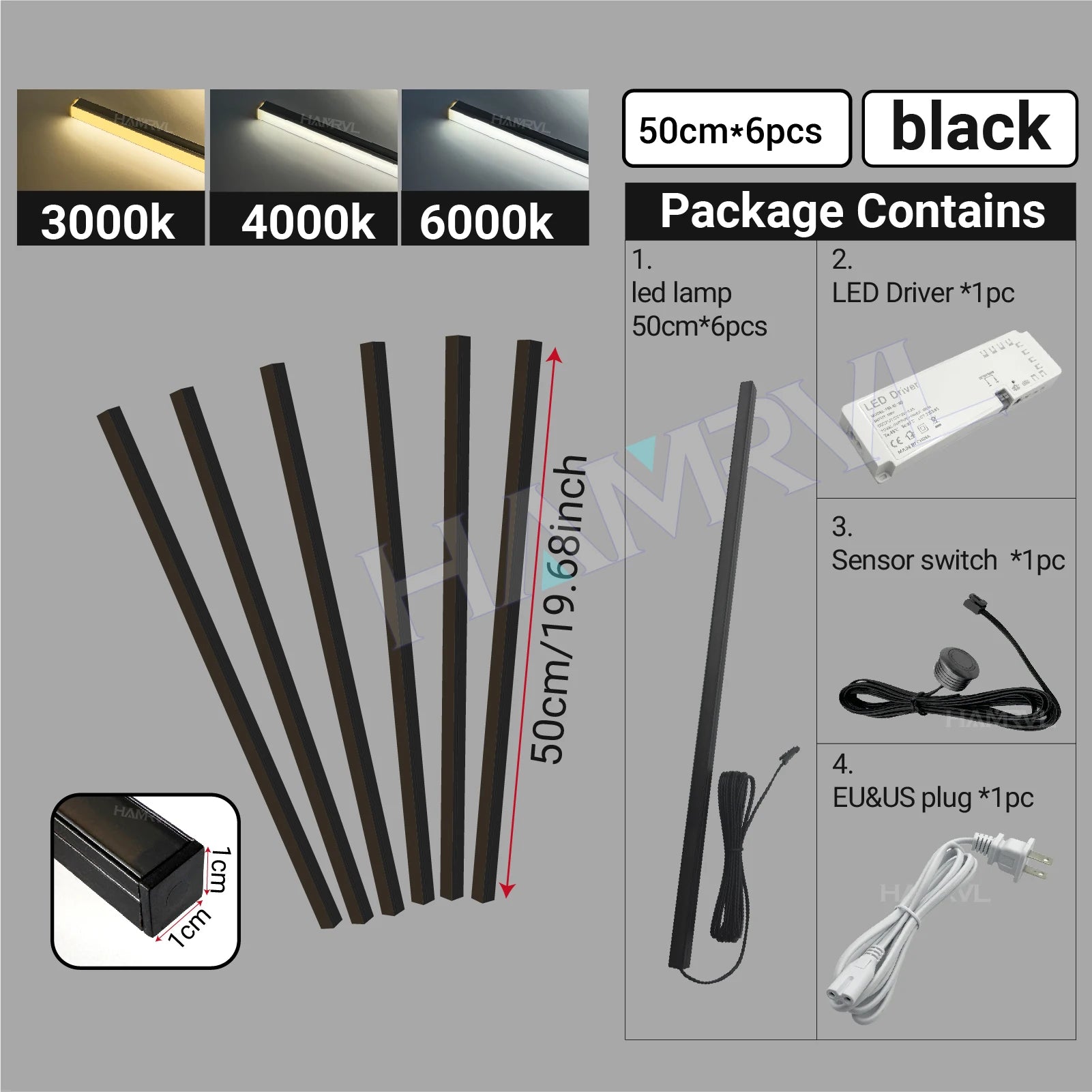 LED Recessed Lighting Strip – Touch Sensor Self-Adhesive for Wood Slat Wall