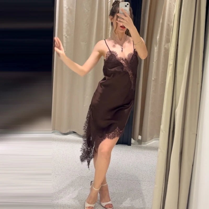 HXAO Lace Asymmetric Mini Dress – Summer 2025 Evening