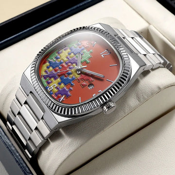 Vintage Cartoon Men's Quartz Watch – Water Resistant Steel Strap with Calendar