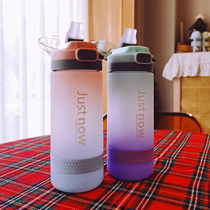 600ml Water Bottle with Straw - BPA-Free Portable Sports Bottle for Outdoor Activities