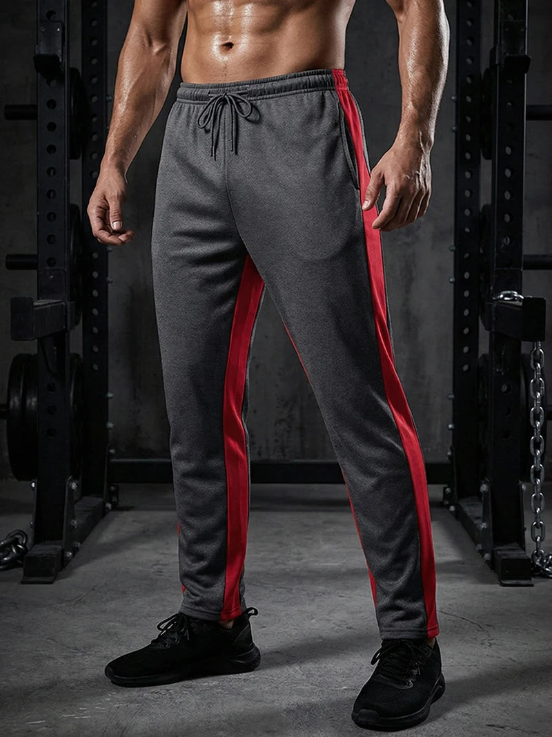 Men's Colorblock Athletic Joggers - Warm Workout Sweatpants