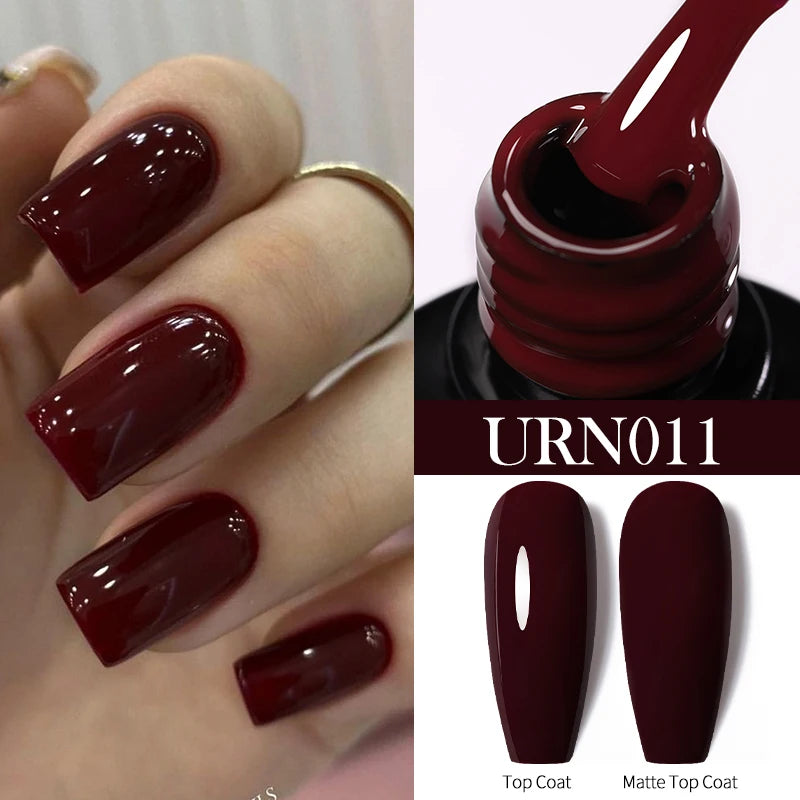 Dark Red Gel Nail Polish – Soak-Off LED/UV Gel Varnish for Salon & Home Use