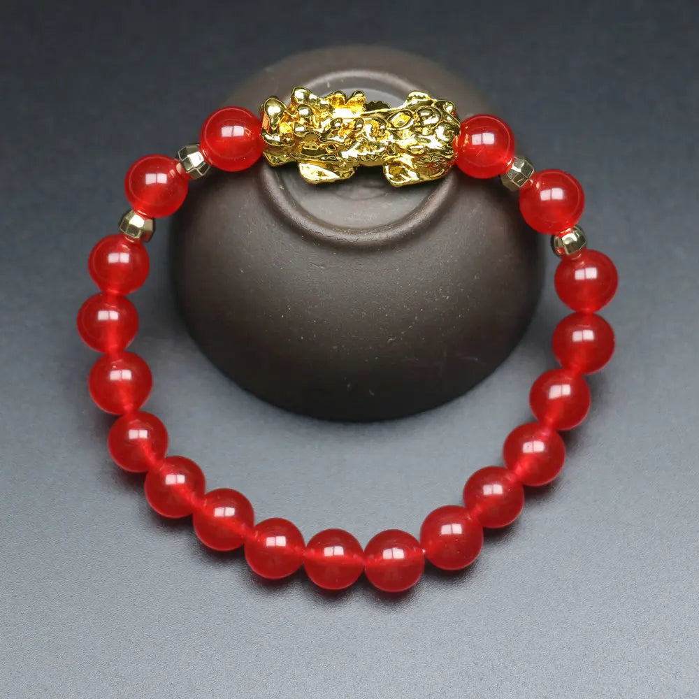 Feng Shui Wealth Pixiu Bracelet Men Women Black Obsidian Beads Chakra Meditation Yoga Bracelet Change Color Pi Xiu Jewelry Gift