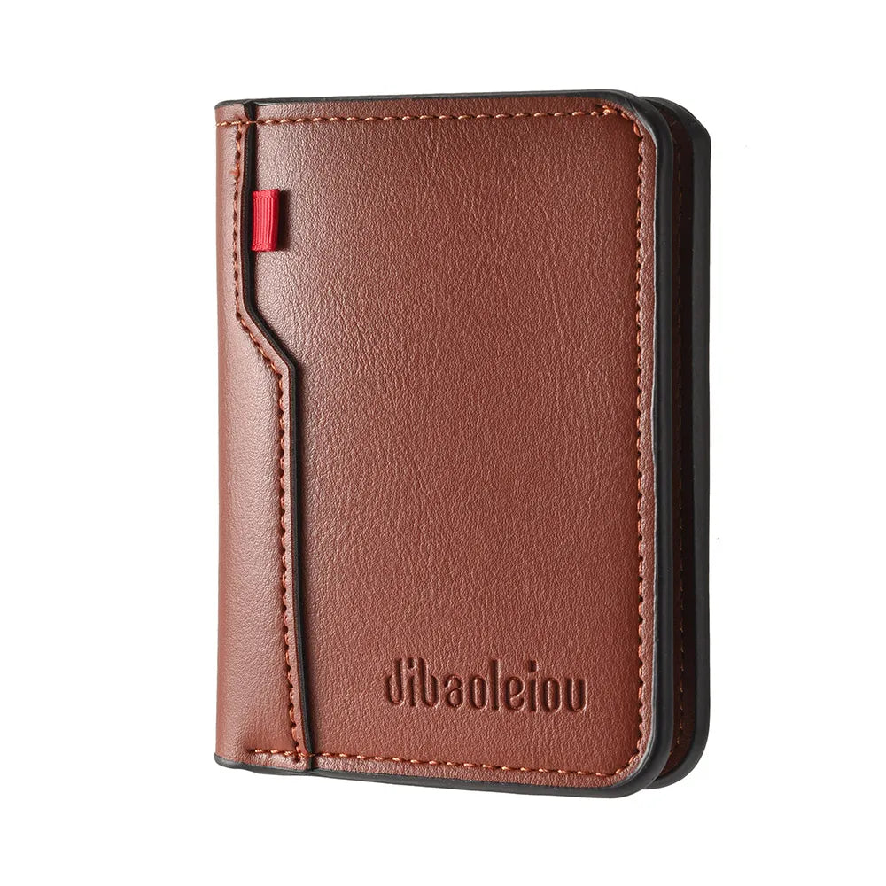 Men's Slim Leather Credit Card Wallet - Ultra-Thin Minimalist Card Holder