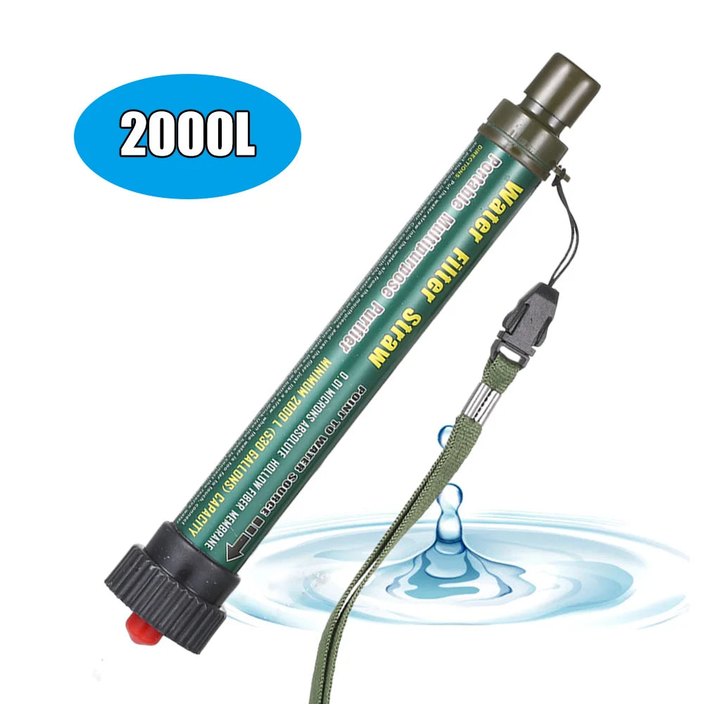 Portable Water Filter Straw - Emergency Survival Filtration System for Camping & Hiking