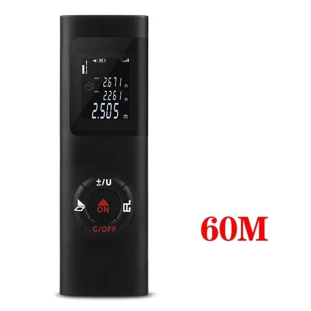 Laser Distance Meter 40M/60M - USB Rechargeable Digital Rangefinder for Construction & Home