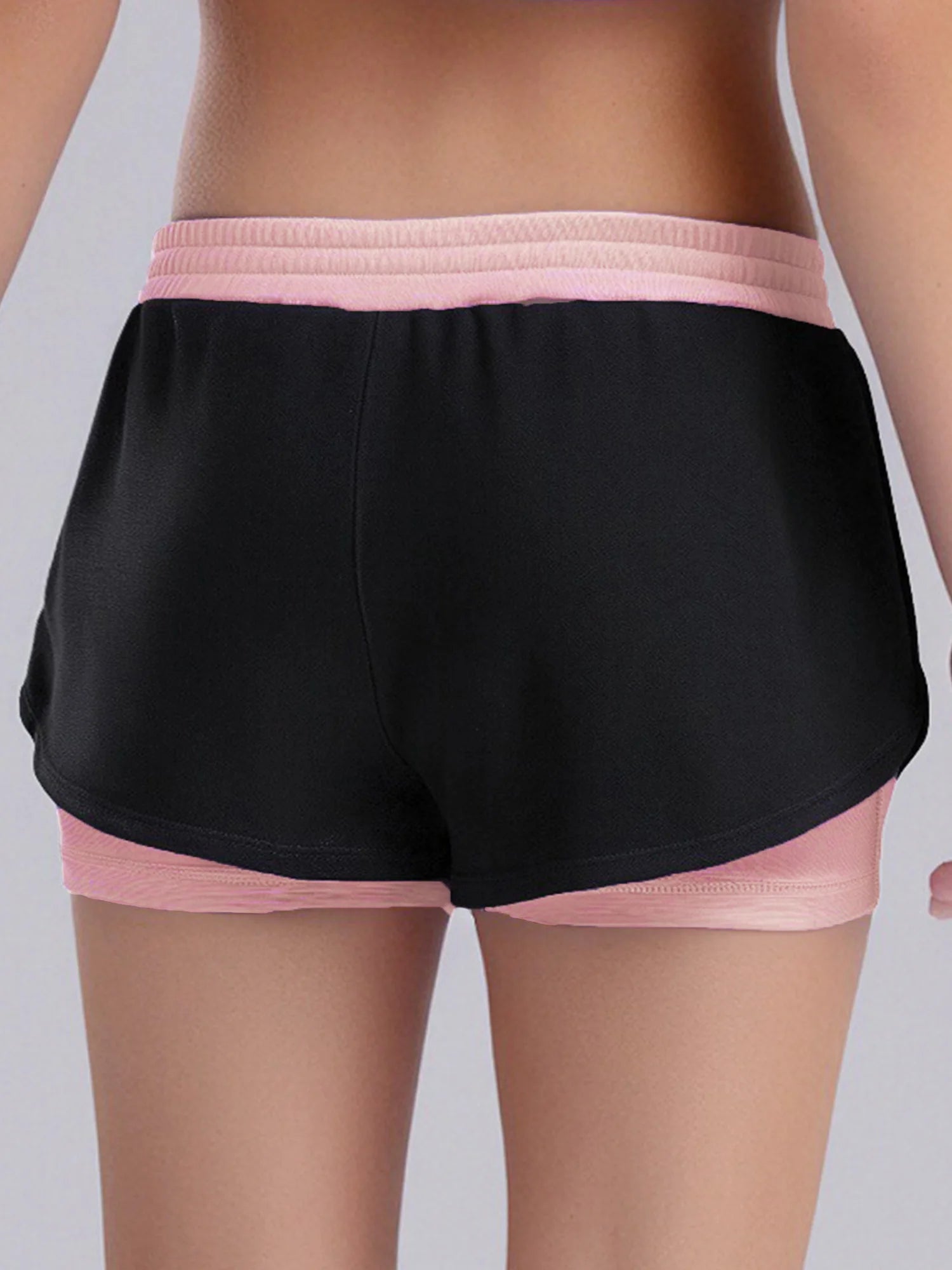 Girls Athletic Shorts - Double-Layer Sports Shorts for Yoga, Running & Workout (Ages 4-14)