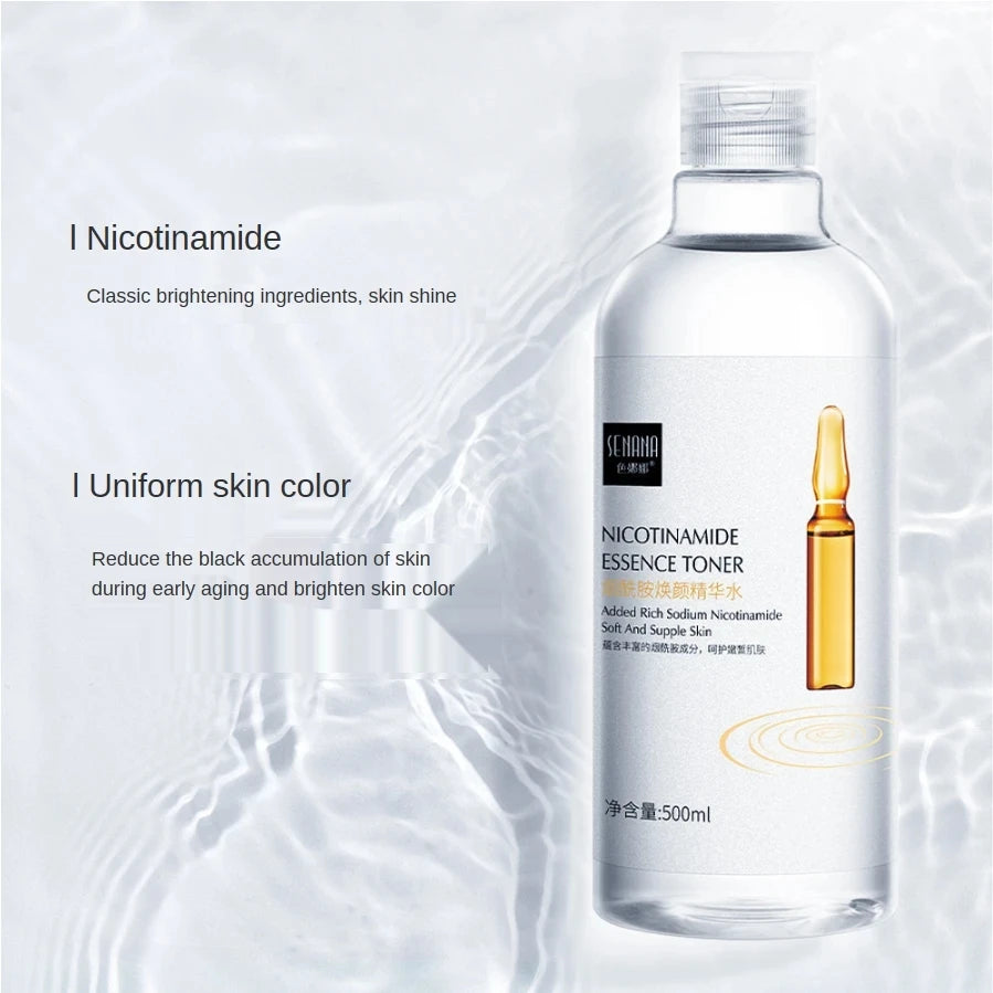 500ml Essence Water with Niacinamide & Hyaluronic Acid – Moisturizing & Brightening Toner